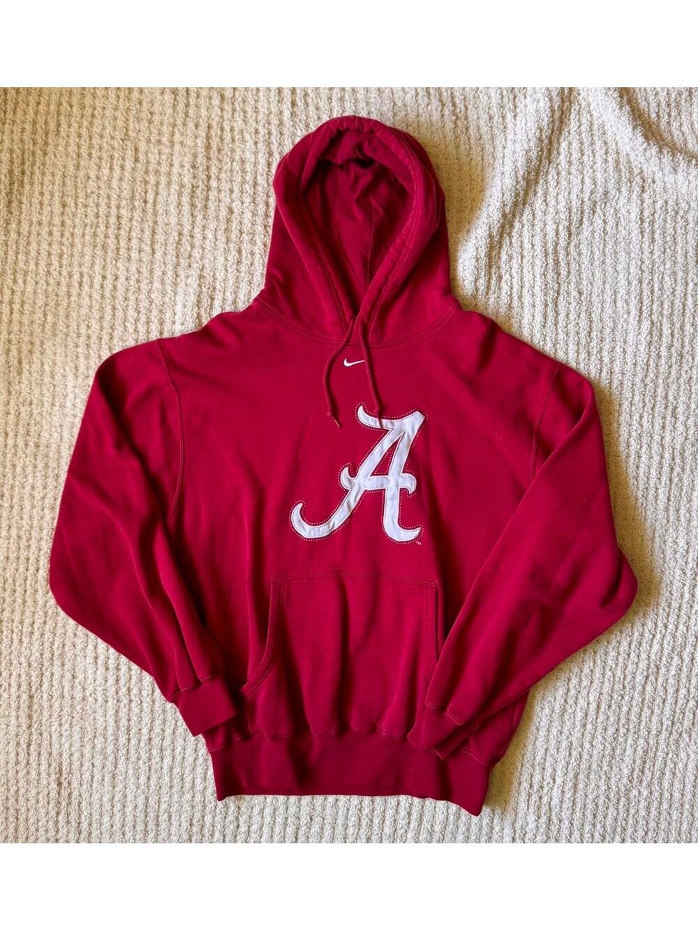 Y2K Nike Alabama Crimson Tide Hoodie Large Red Pullover Sweatshirt NCAA Fleece